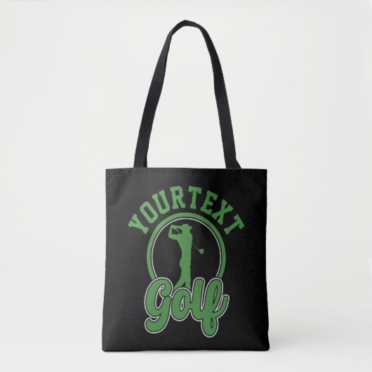Gepersonaliseerde Golf ADD NAAM Retro Pro Golfer S Tote Bag (Voorkant)