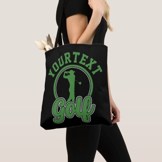 Gepersonaliseerde Golf ADD NAAM Retro Pro Golfer S Tote Bag (Dichtbij)