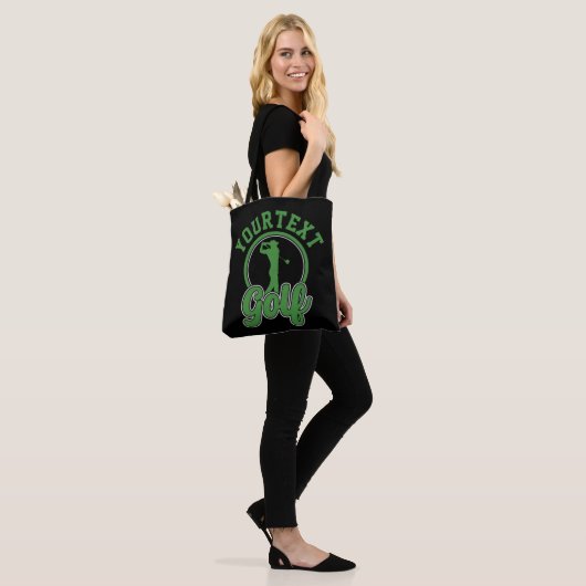 Gepersonaliseerde Golf ADD NAAM Retro Pro Golfer S Tote Bag (Op model)