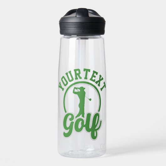 Gepersonaliseerde Golf ADD NAAM Retro Pro Golfer S Waterfles (Voorkant)