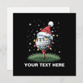 Gepersonaliseerde Golf Ball Kerstboom Kerstmuts Feestdagenkaart (Voorkant / Achterkant)