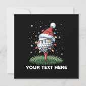 Gepersonaliseerde Golf Ball Kerstboom Kerstmuts Feestdagenkaart (Voorkant)