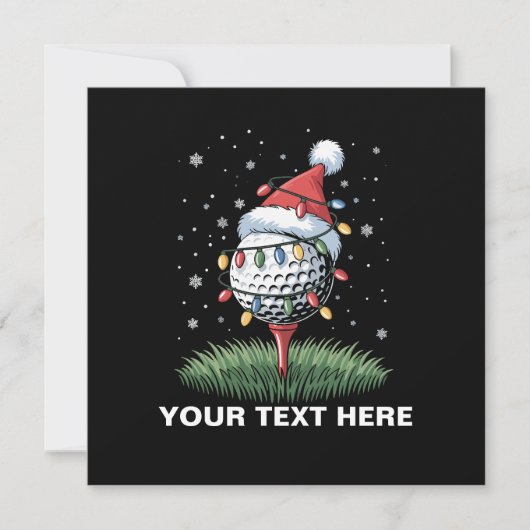 Gepersonaliseerde Golf Ball Kerstboom Kerstmuts Feestdagenkaart (Voorkant)