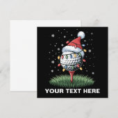 Gepersonaliseerde Golf Ball Kerstboom Kerstmuts Kaart (Voorkant / Achterkant)