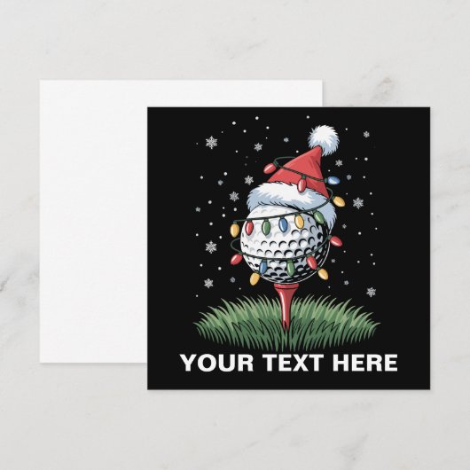 Gepersonaliseerde Golf Ball Kerstboom Kerstmuts Kaart (Voorkant / Achterkant)