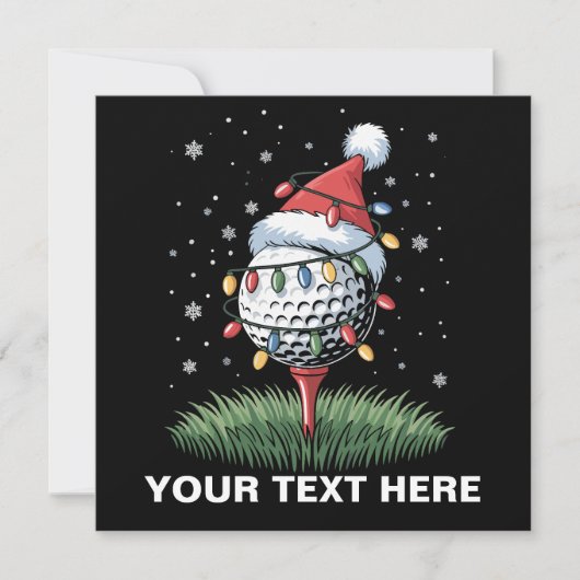 Gepersonaliseerde Golf Ball Kerstboom Kerstmuts Kaart (Voorkant)