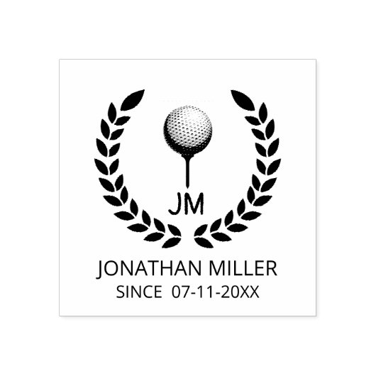 Gepersonaliseerde Golf Ball Monogram initialen Rubberstempel (Afrduk)