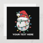 Gepersonaliseerde Golf Ball Santa Hat Kerstverlich Feestdagenkaart (Voorkant / Achterkant)