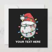 Gepersonaliseerde Golf Ball Santa Hat Kerstverlich Feestdagenkaart (Voorkant)