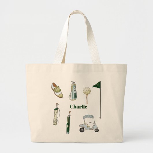 Gepersonaliseerde golf canvas tas (Voorkant)