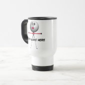 Gepersonaliseerde Golf Cartoon Reisbeker (Voorkant links)