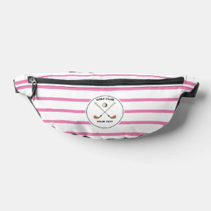 Gepersonaliseerde Golf Club Golfer Roze Gestreept Heuptasje