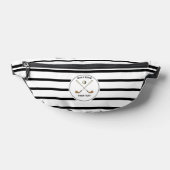 Gepersonaliseerde Golf Club Golfer Zwart Gestreept Heuptasje (Liggend)