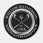 Gepersonaliseerde Golf Club Naam Golf Aged Stamp Magneet (Voorkant)