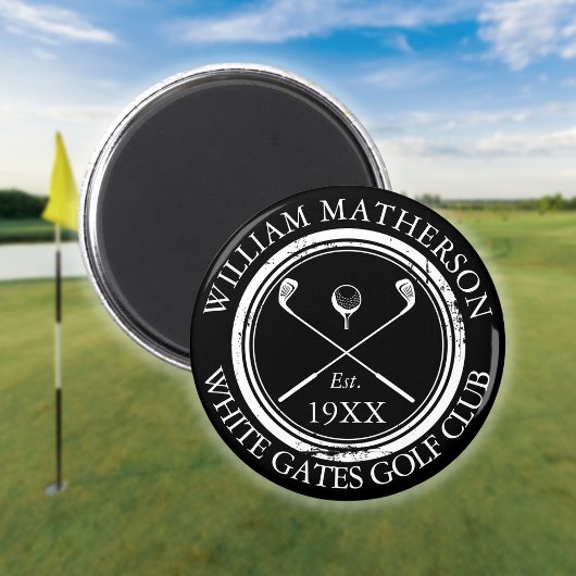 Gepersonaliseerde Golf Club Naam Golf Aged Stamp Magneet