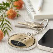 Gepersonaliseerde Golf Club Naam Jaar Goud Sleutelhanger (Voorkant Rechts)