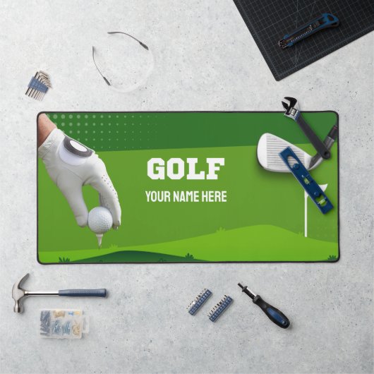 Gepersonaliseerde Golf Desk Mat – Time Elegance (Werkstation)