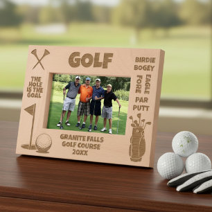 Gepersonaliseerde Golf Golfer Het Doel Is De Hole Gegraveerde Lijstjes