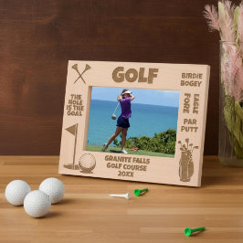 Gepersonaliseerde Golf Golfer Het Doel Is Het Gat Gegraveerde Lijstjes
