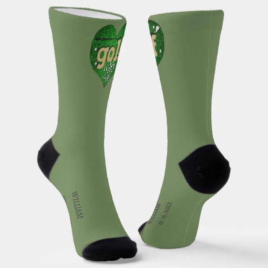 Gepersonaliseerde Golf Green Dress Sokken (Gebogen)