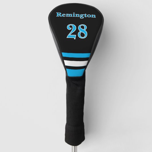 Gepersonaliseerde Golf Head Hoesje in Blauw Golfheadcover (Voorkant)