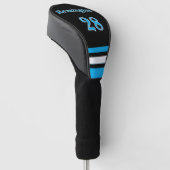 Gepersonaliseerde Golf Head Hoesje in Blauw Golfheadcover (Schuin)