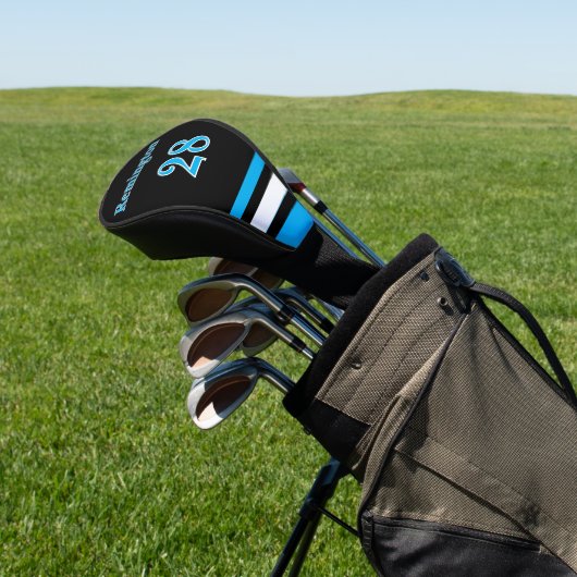 Gepersonaliseerde Golf Head Hoesje in Blauw Golfheadcover (Insitu)
