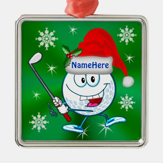 Gepersonaliseerde Golf Kerstboom Ornamenten (Voorkant)