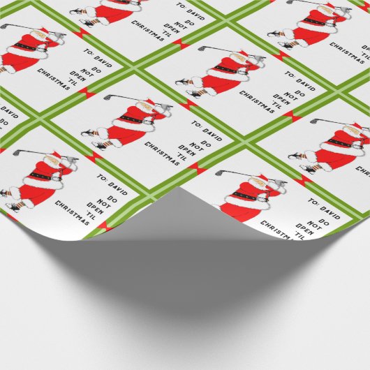 Gepersonaliseerde Golf Kerstcadeau Cadeaupapier (Hoek)