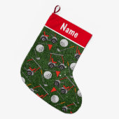 Gepersonaliseerde Golf Kerstcadeaus Golf thema Grote Kerstsok (Voorkant (Hangend))
