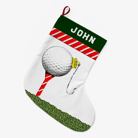 Gepersonaliseerde Golf Kerstcadeaus Grote Kerstsok (Voorkant (Hangend))
