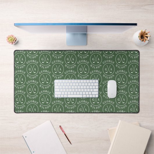 Gepersonaliseerde Golf Monogram groen Aangepaste N Bureaumat (Kantoor 1)