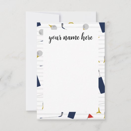 Gepersonaliseerde Golf notitiekaarten (Voorkant)
