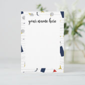 Gepersonaliseerde Golf notitiekaarten (Staand voorkant)