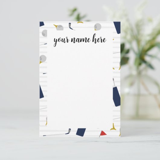 Gepersonaliseerde Golf notitiekaarten (Staand voorkant)