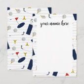 Gepersonaliseerde Golf notitiekaarten (Voorkant / Achterkant)