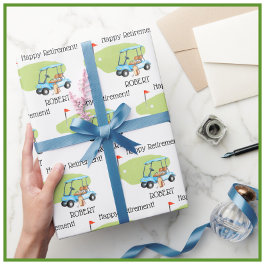 Gepersonaliseerde Golf Pensioen Naam Cadeaupapier