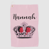 Gepersonaliseerde Golf Queen Golfhanddoek (Voorkant)