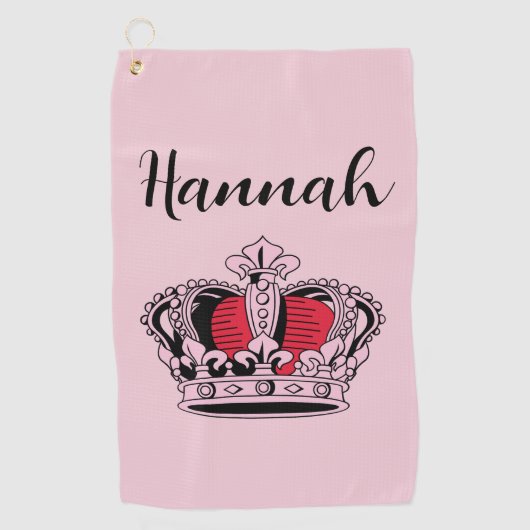 Gepersonaliseerde Golf Queen Golfhanddoek (Voorkant)