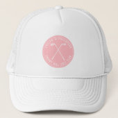 Gepersonaliseerde golf roze trucker pet (Voorkant)