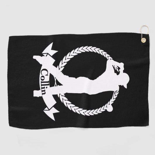 Gepersonaliseerde Golf Swing Mannen Golfhanddoek (Horizontaal)