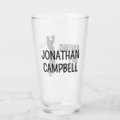 Gepersonaliseerde Golf Swing Sip Herhaal Glas (Achterkant)