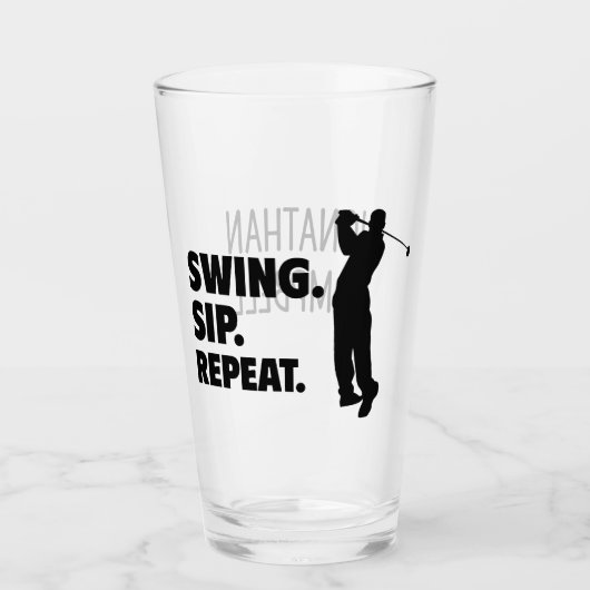 Gepersonaliseerde Golf Swing Sip Herhaal Glas (Voorkant)
