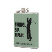 Gepersonaliseerde Golf Swing Sip Herhaal Heupfles (Links)