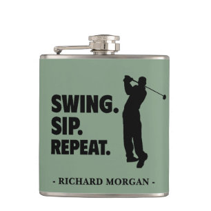 Gepersonaliseerde Golf Swing Sip Herhaal Heupfles