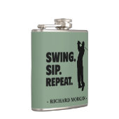 Gepersonaliseerde Golf Swing Sip Herhaal Heupfles (Rechts)