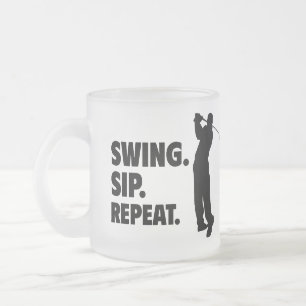 Gepersonaliseerde Golf Swing Sip Herhaal Matglas Koffiemok