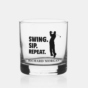Gepersonaliseerde Golf Swing Sip Herhaal Whisky Glas
