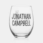 Gepersonaliseerde Golf Swing Sip Herhaal Wijnglas Zonder Voet (Achterkant)