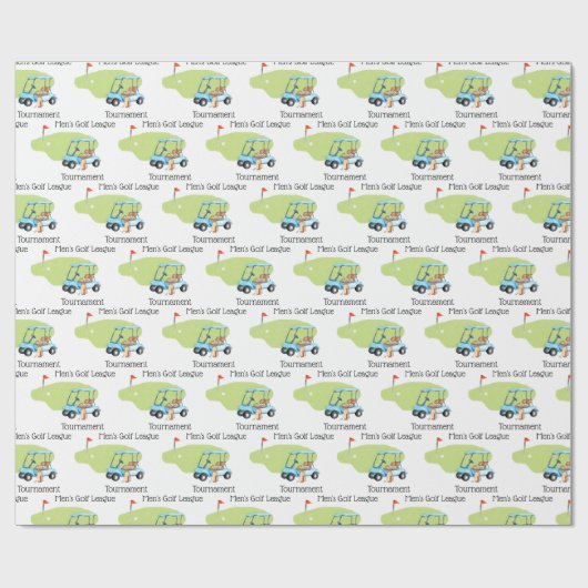 Gepersonaliseerde Golf Thema Golf League Club Cadeaupapier (Vlak)